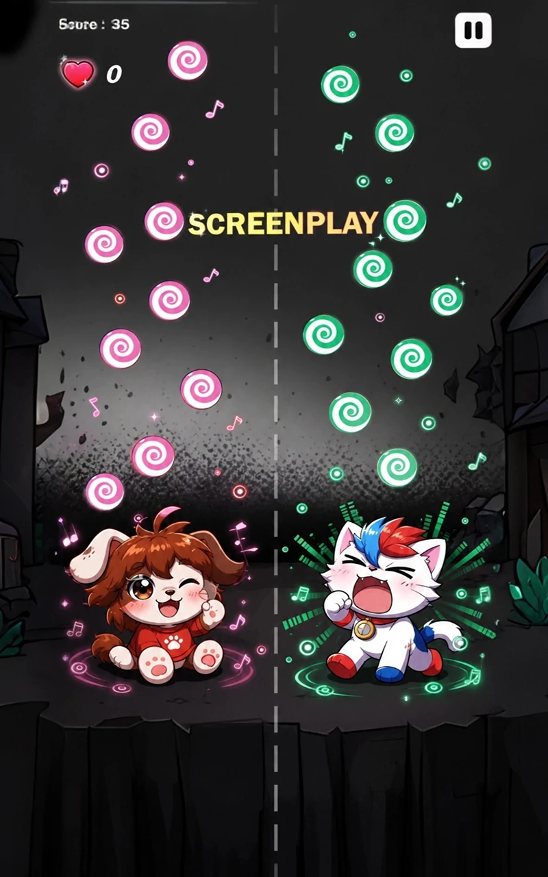 Pet Candy Rhythm gameplay still